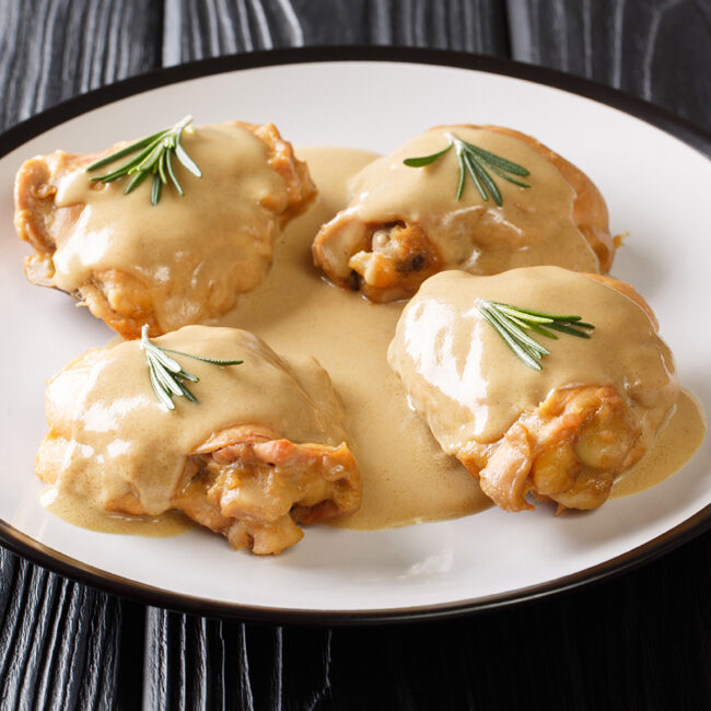 Steam cooked chicken thigh Europa Cuisson